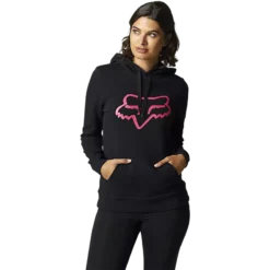 Fox Racing Womens Boundary Black/Pink Pullover Hoodie